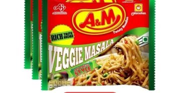 a&m veggie masala noodles 3 pack 210g