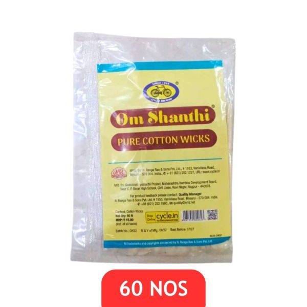 Cycle Om Shanthi Pure Cotton Wicks 60N