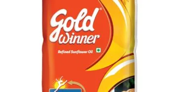 Gold Winner Refined Sunflower Oil Pouch 1Ltr