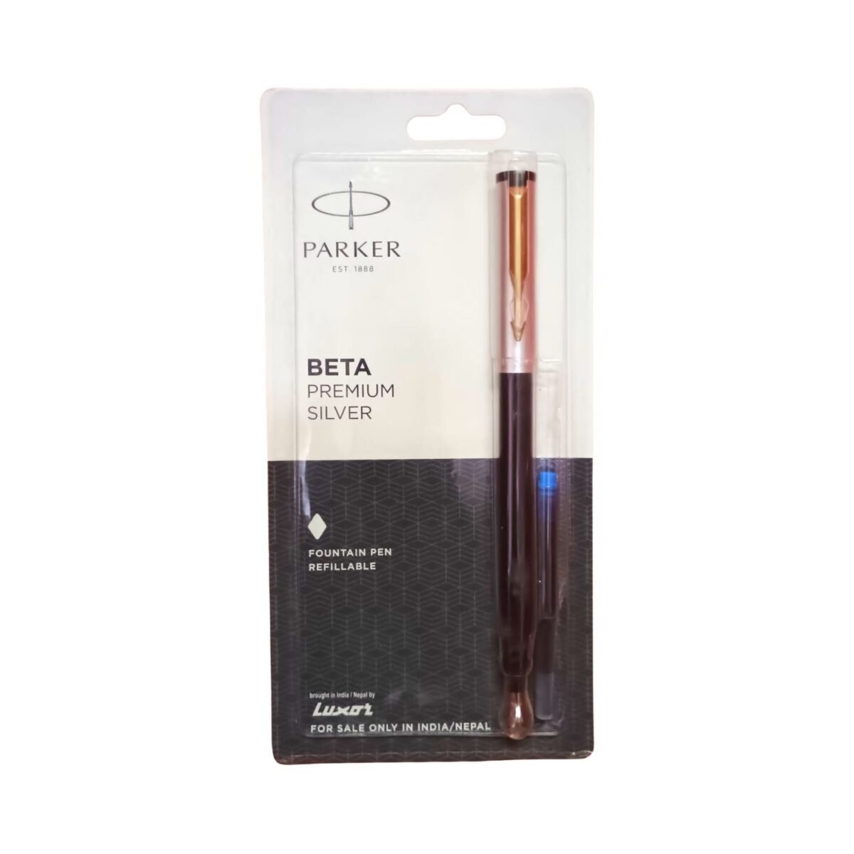 Parker Beta Premium Silver Fountain Pen Refillable