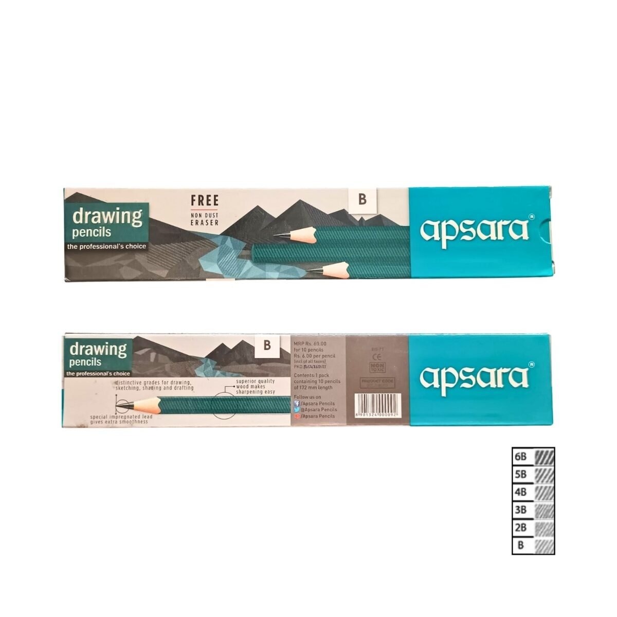Absara Drawing Pencil B - Pack of 10