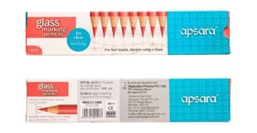Apsara Glass Marking Pencil (10 Pack) - Red, Yellow, White
