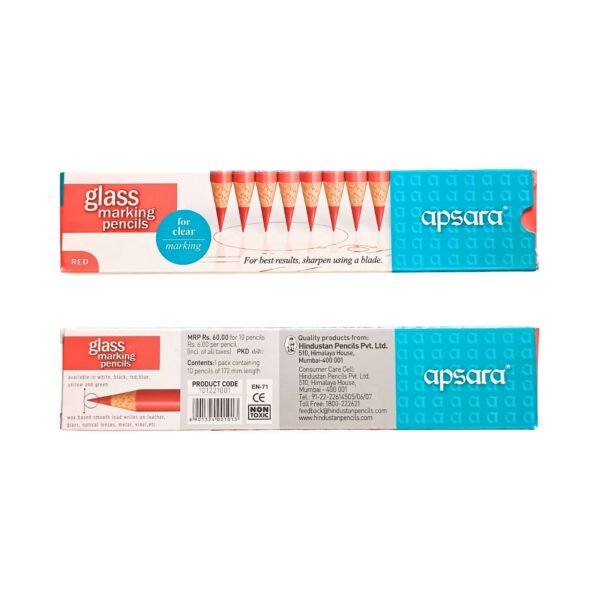 Apsara Glass Markgin Pencil Red - Pack of 10
