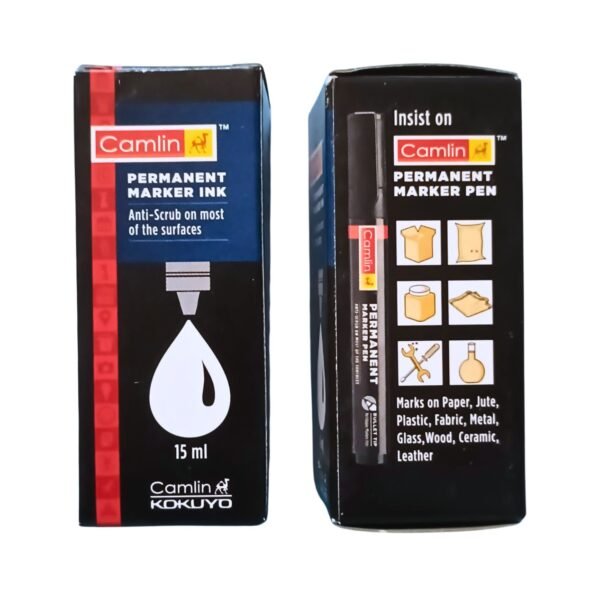 Camlin Permanent Marker Ink 15ml Black - UV Resistant
