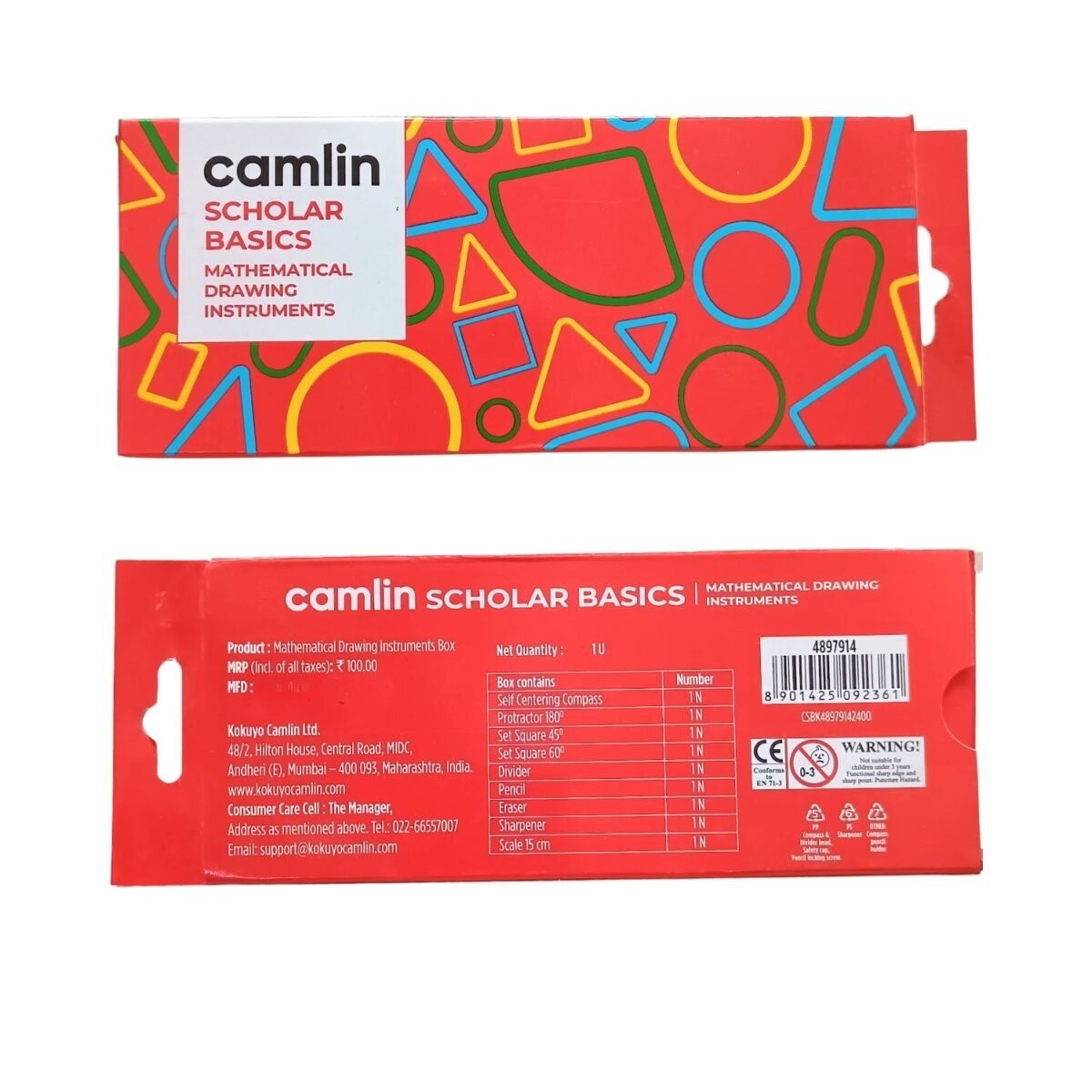 Camlin Scholar Geometry Box - Math Instruments Set