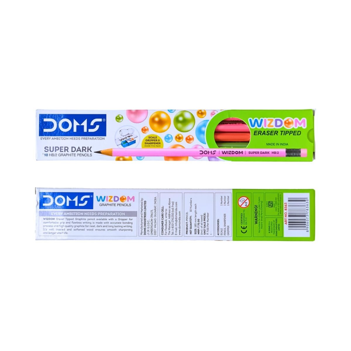 DOMS Wizdom Eraser Tipped Pencils