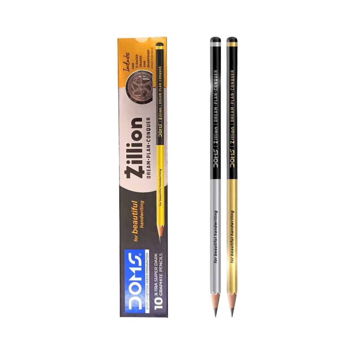 DOMS Zillion Pencils 10 Pack + Accessories