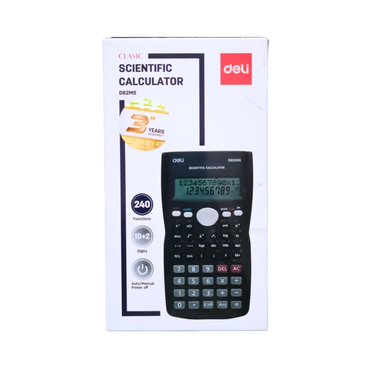Deli D82MS Scientific Calculator - 240 Functions