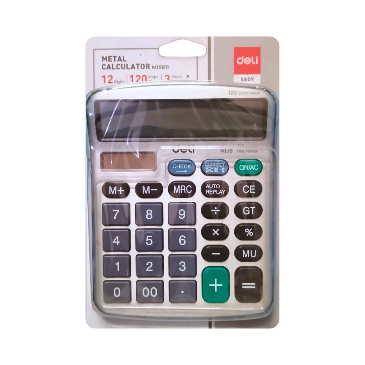 Deli M19811 Metal Calculator - 12 Digit, 120 Steps