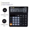 Deli WM01120 12-Digit Calculator - Tax, Dual Power