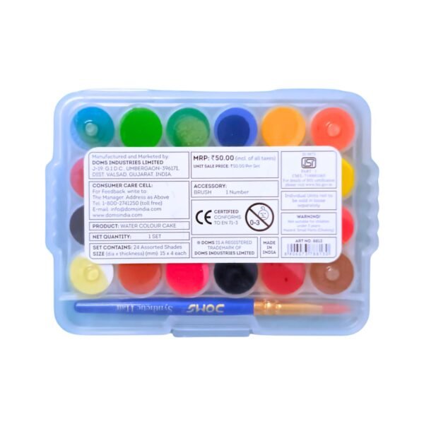 Doms Aqua Colour Cakes 24 Shades 15mm dia