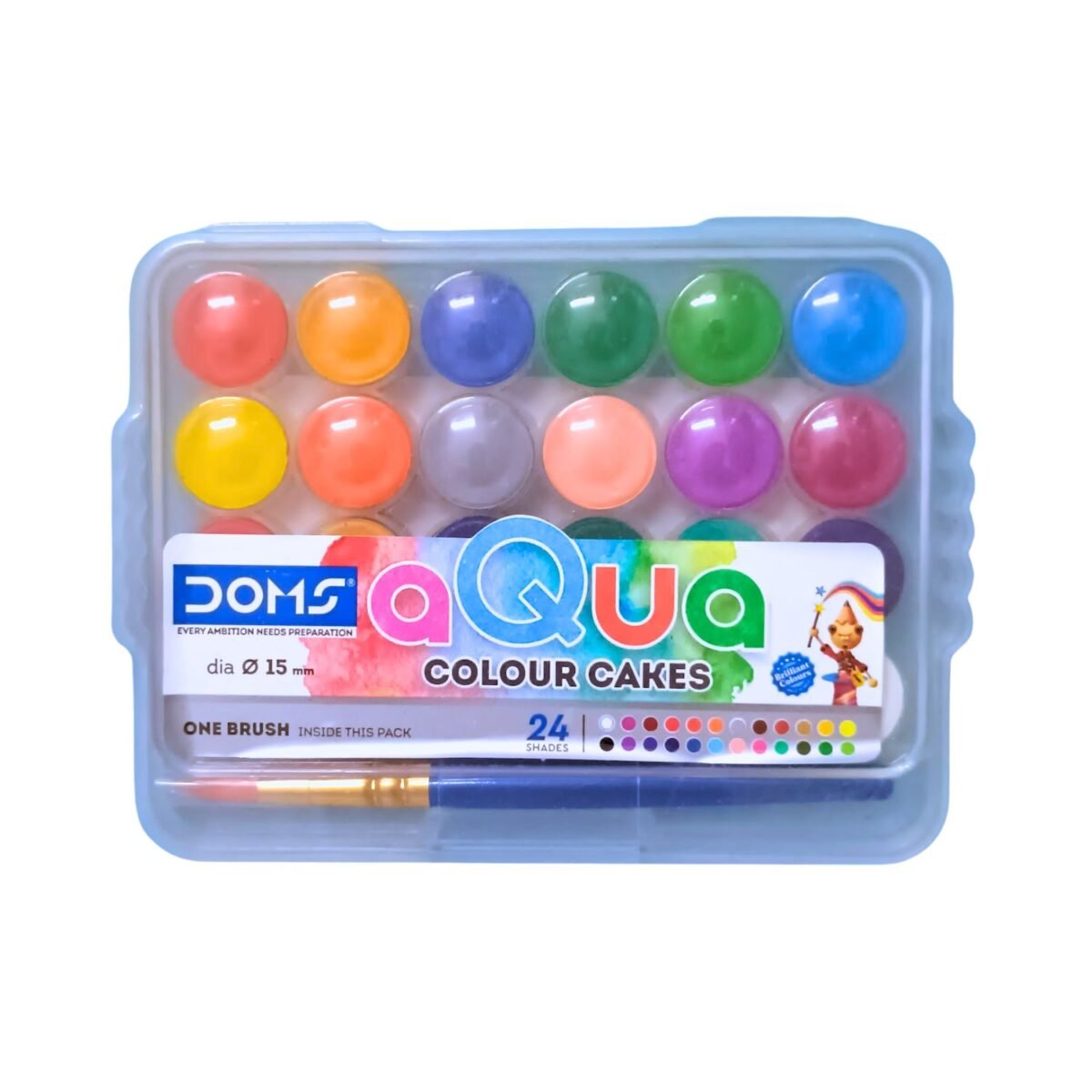 Doms Aqua Colour Cakes 24 Shades 15mm dia