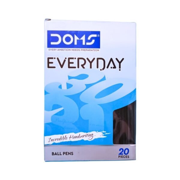 Doms Everyday Black Ball Pen 20 Pack