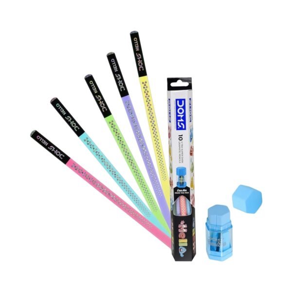 Doms Hello X-Tra Dark Pencil 10 Pack + ErasNer