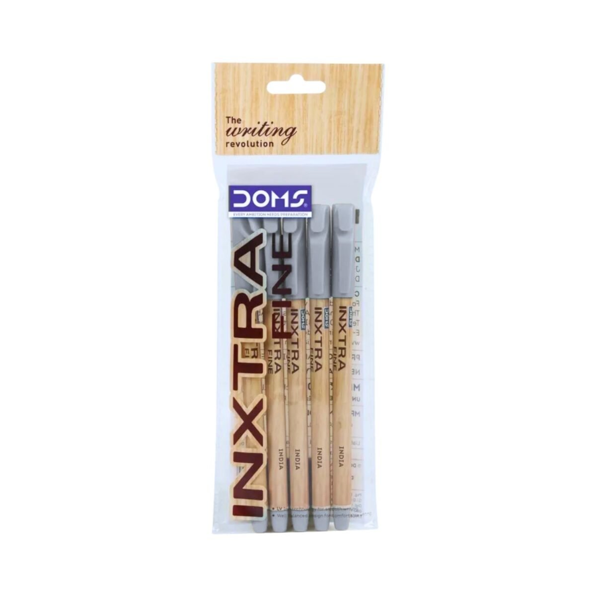 Doms Inxtra Fine Ball Pen Black Ink - Pack of 5