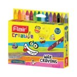 Flair Creative Extra Long Wax Crayons 12+2