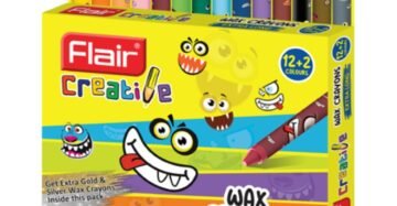 Flair Creative Extra Long Wax Crayons 12+2