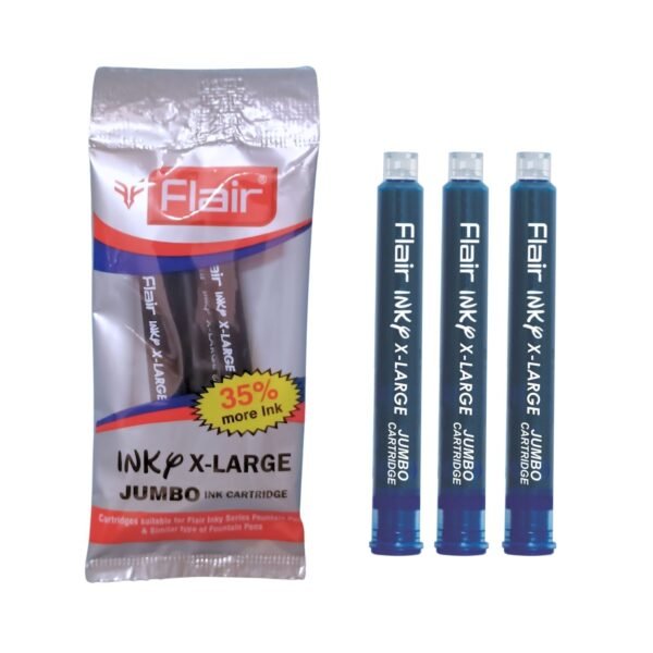 Flair Inky X-Large Jumbo Blue Ink Cartridges - Pack of 3