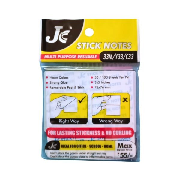 JC Sticky Notes 3 set of 1x3 inch