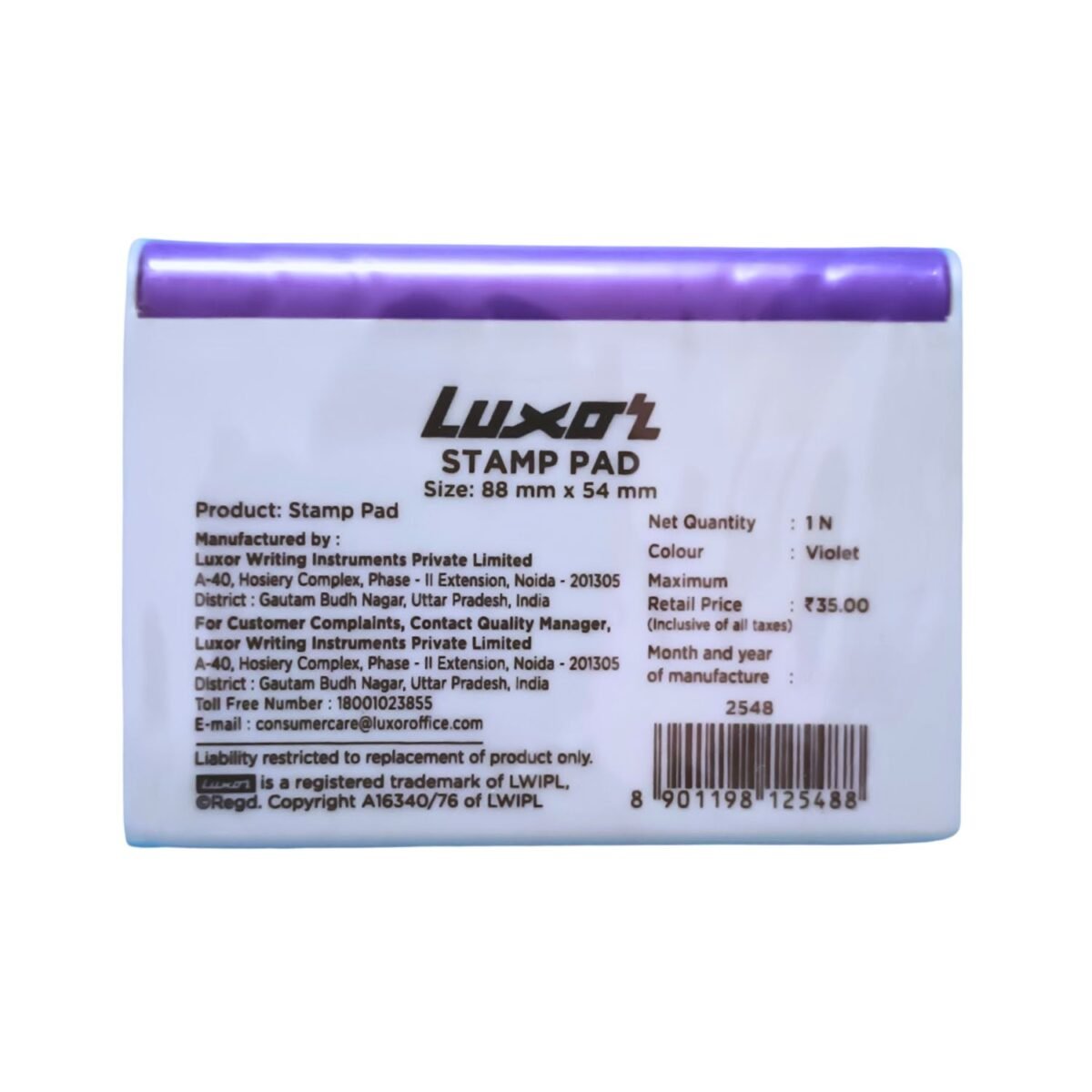 Luxor Stamp Pad Medium Violet Ink
