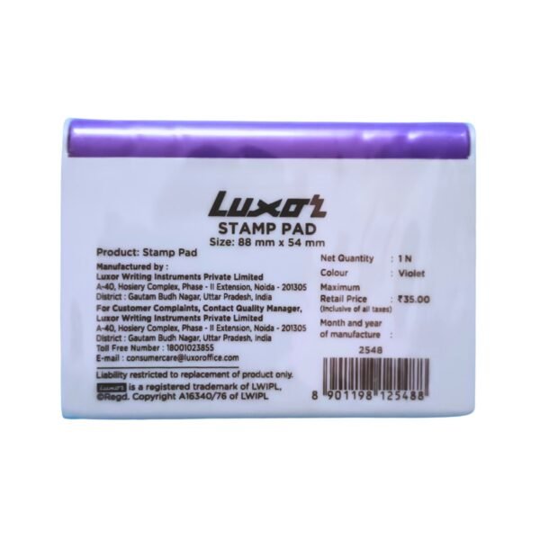 Luxor Stamp Pad Medium Violet Ink