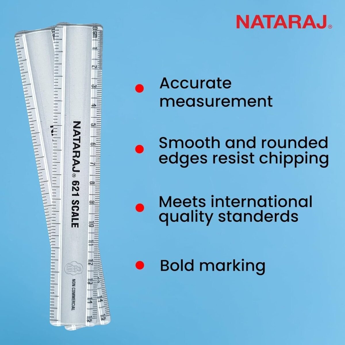 Nataraj 621 Scale 15cm (Pack of 10)