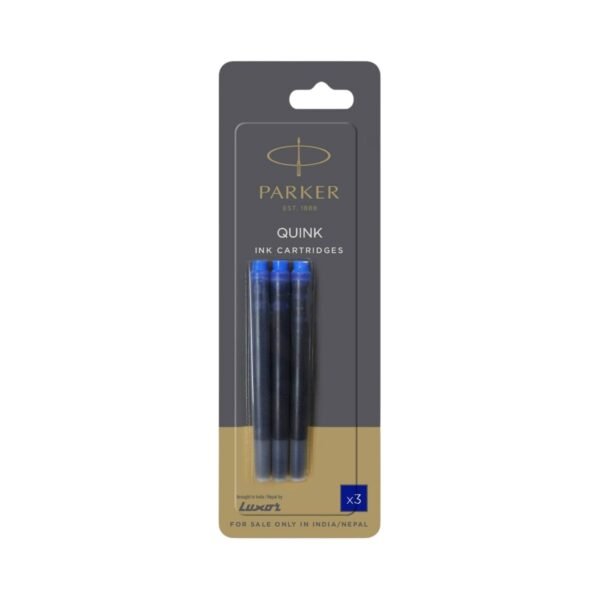 Parker Quink Ink Cartridges - Blue Ink (Pack of 3)