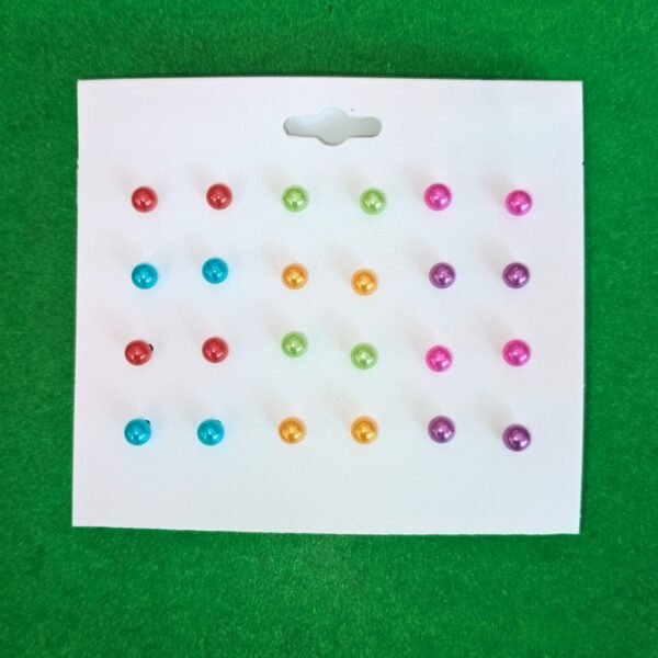 AuraGlow Set of 12 Multicolor Pearl Stud Earrings