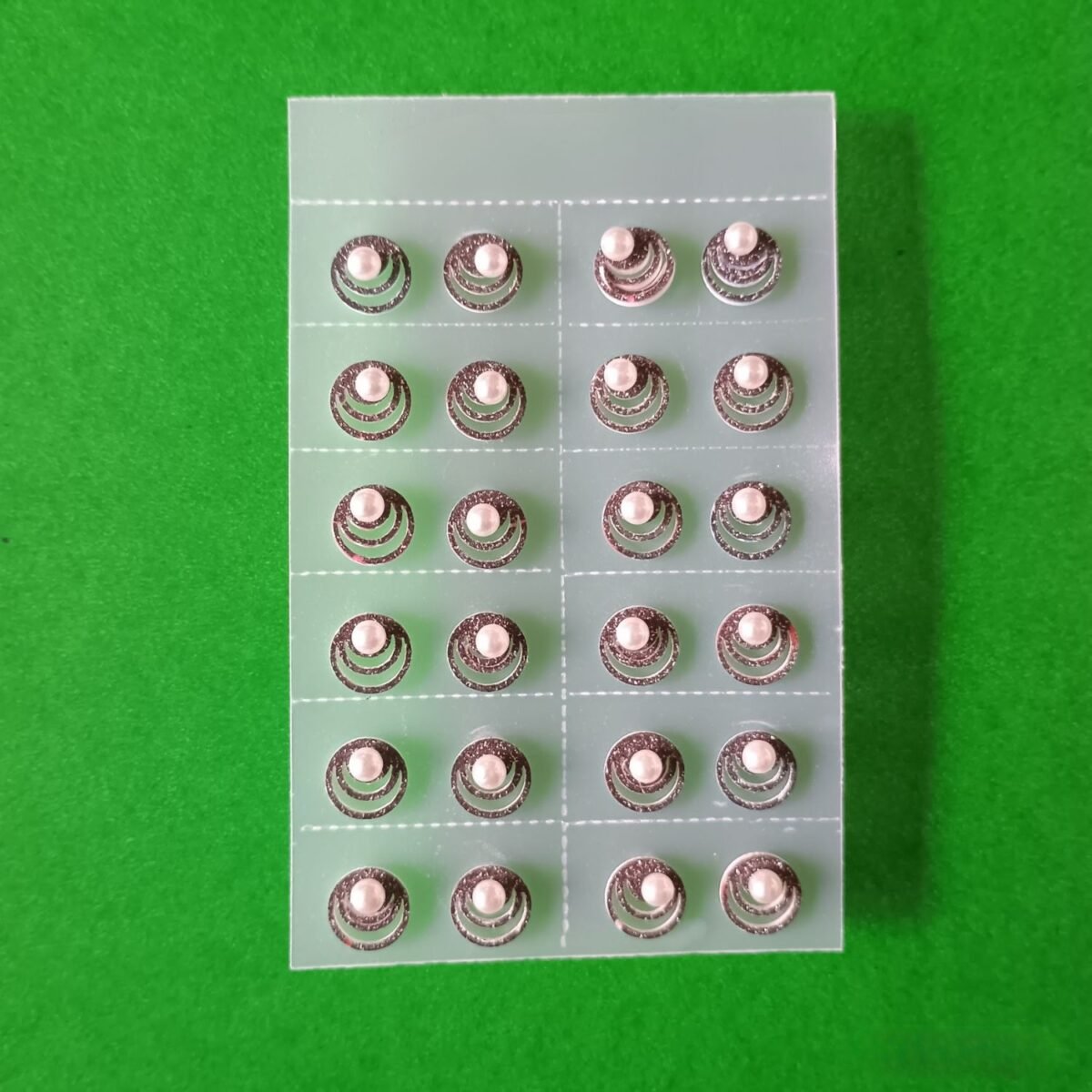 Glitter Spiral Pearl Stud Earrings - Set of 12 Pairs