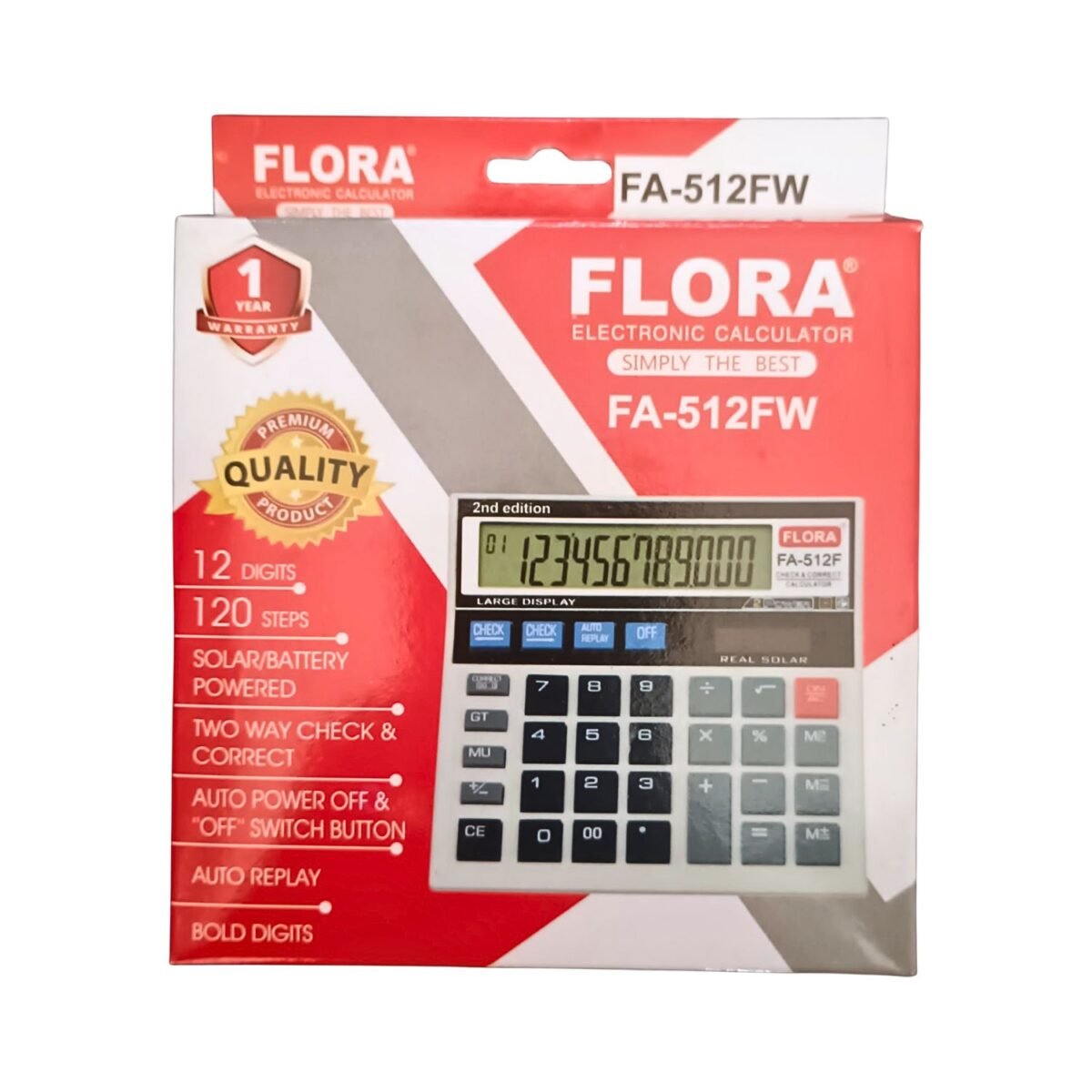 Flora Electronic Calculator FA-512FW