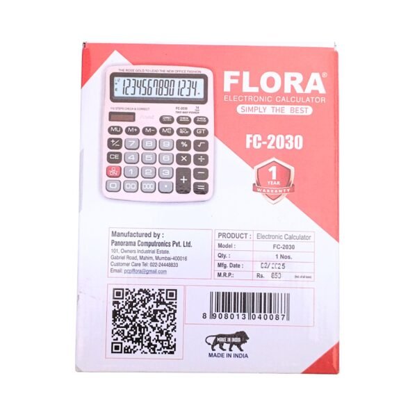 Flora Electronic Calculator FC-2030 - Business Desktop Series - 03